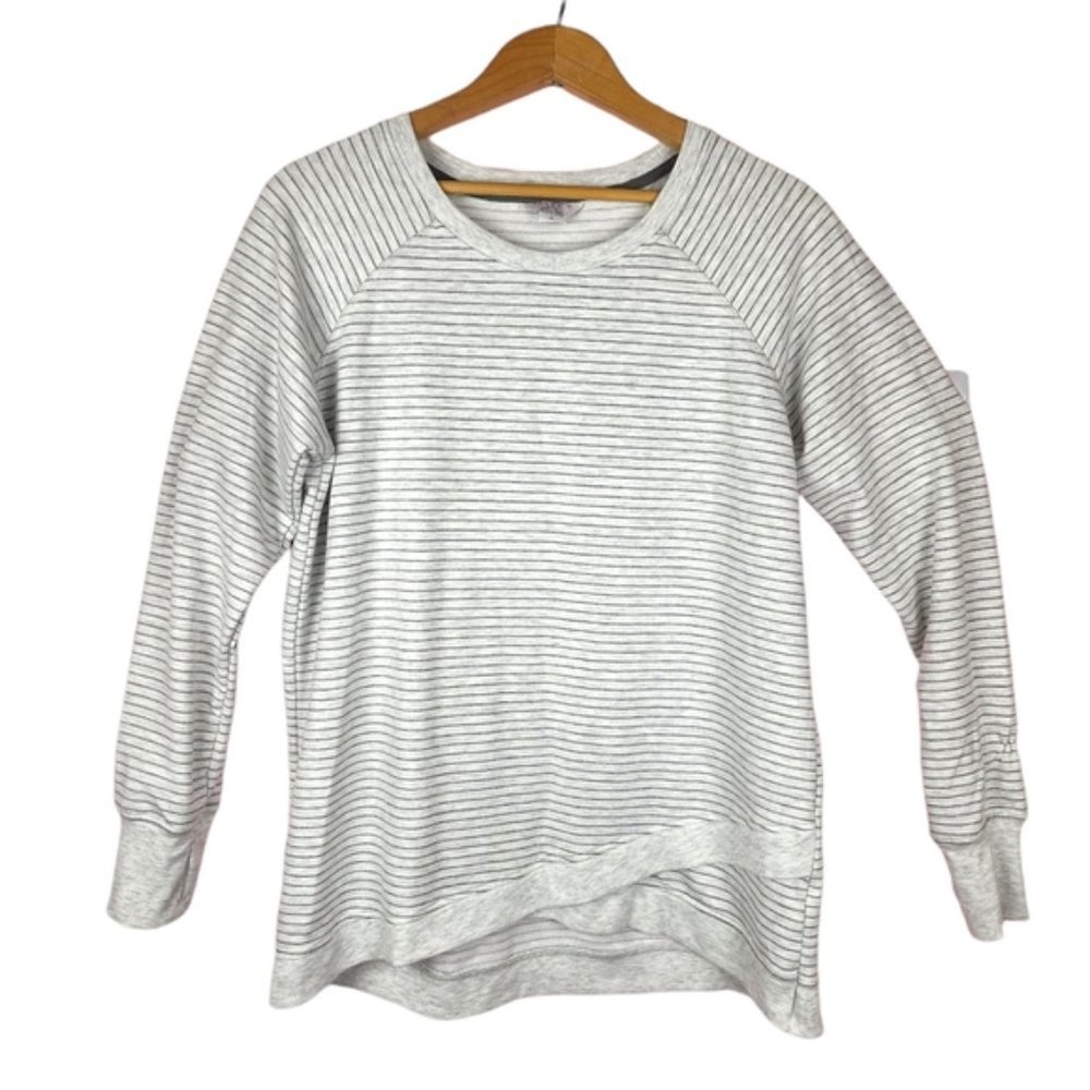 Danskin Comfort Grey striped sweater XL